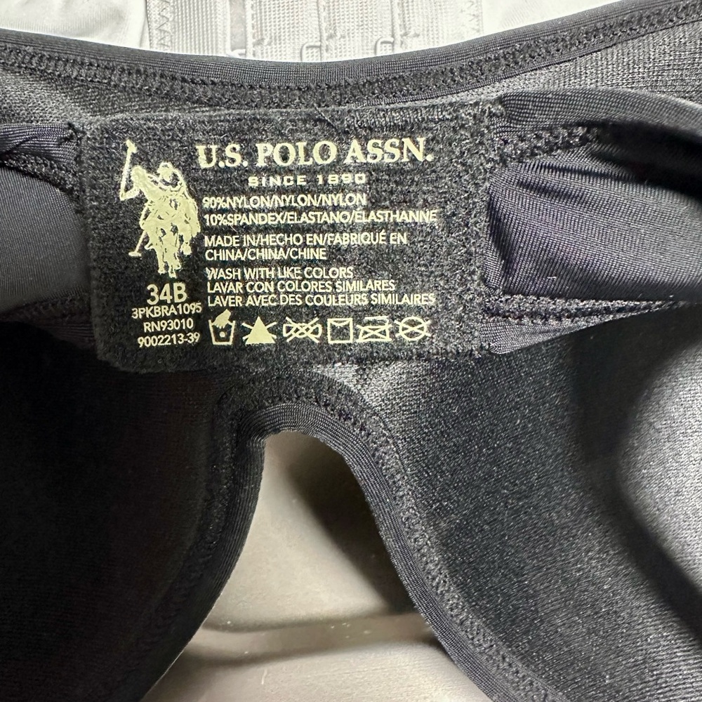U.S. Polo Assn. Women's Intimates Bra Set - Black, White, Cream - Picture 3 of 4